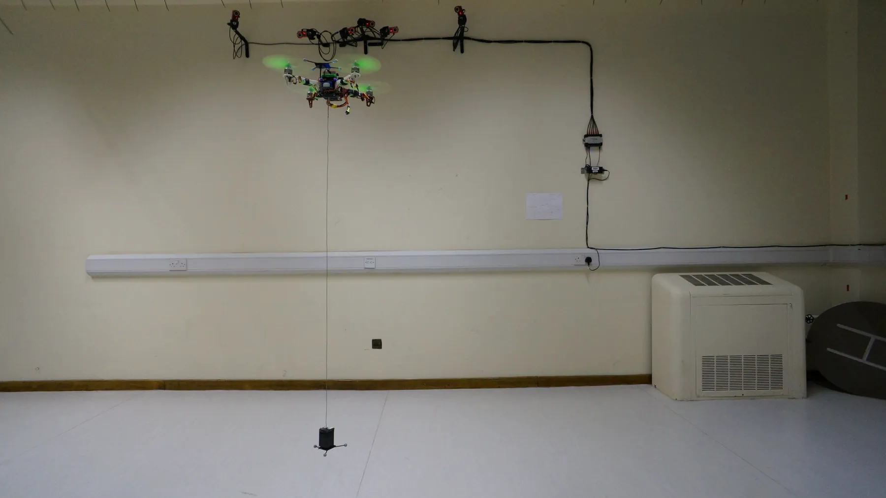 Motion-capture arena used for indoor robotics testing and ground-truth validation