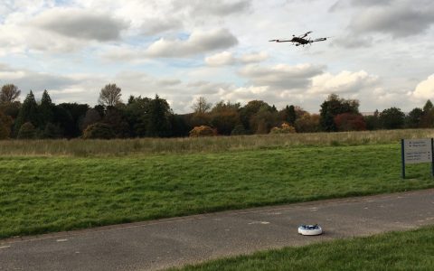 Drone following a roomba